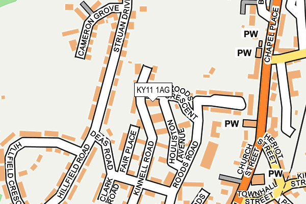 KY11 1AG map - OS OpenMap – Local (Ordnance Survey)