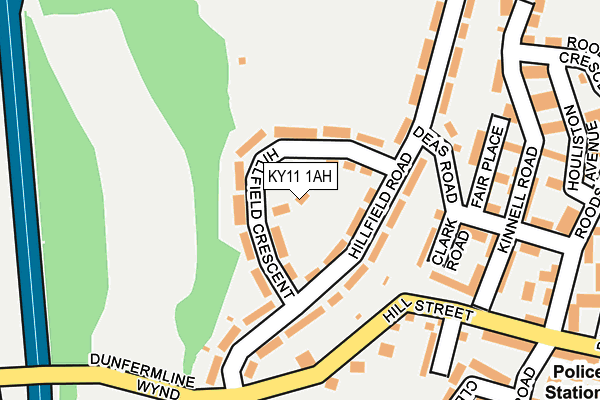 KY11 1AH map - OS OpenMap – Local (Ordnance Survey)