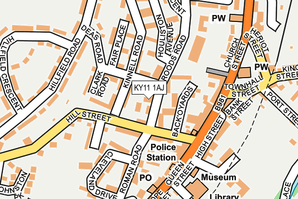 KY11 1AJ map - OS OpenMap – Local (Ordnance Survey)