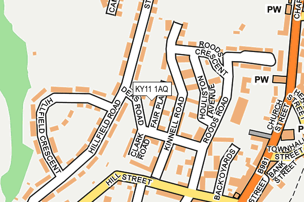 KY11 1AQ map - OS OpenMap – Local (Ordnance Survey)