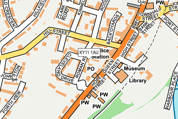 KY11 1AU map - OS OpenMap – Local (Ordnance Survey)
