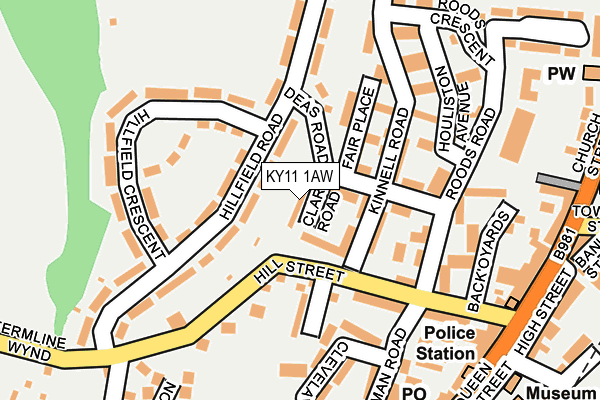 KY11 1AW map - OS OpenMap – Local (Ordnance Survey)