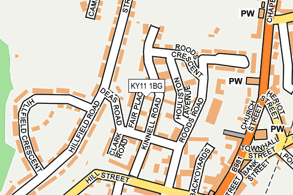 KY11 1BG map - OS OpenMap – Local (Ordnance Survey)