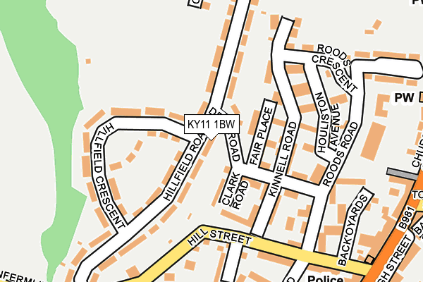 KY11 1BW map - OS OpenMap – Local (Ordnance Survey)