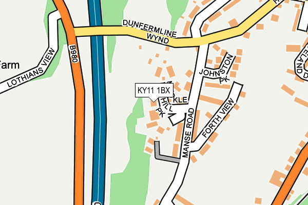 KY11 1BX map - OS OpenMap – Local (Ordnance Survey)