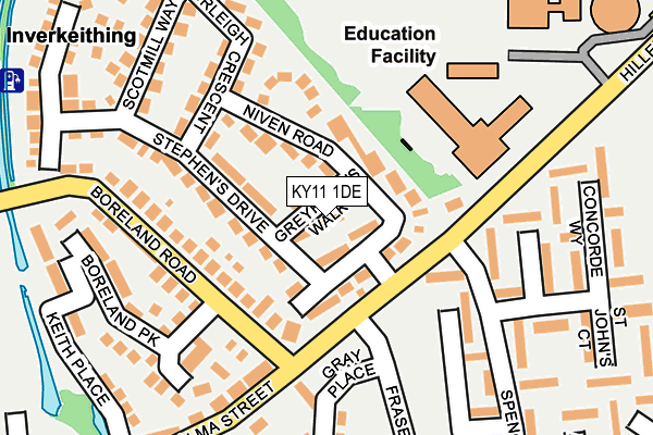 KY11 1DE map - OS OpenMap – Local (Ordnance Survey)