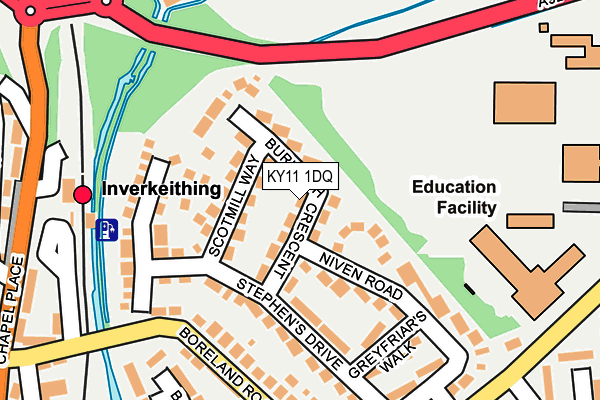 KY11 1DQ map - OS OpenMap – Local (Ordnance Survey)