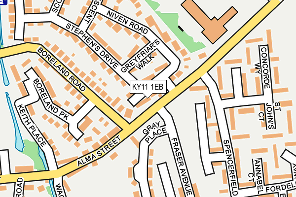 KY11 1EB map - OS OpenMap – Local (Ordnance Survey)