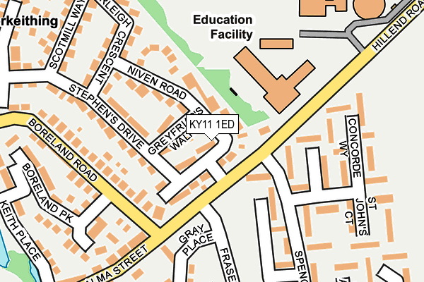 KY11 1ED map - OS OpenMap – Local (Ordnance Survey)