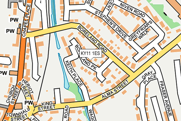 KY11 1ES map - OS OpenMap – Local (Ordnance Survey)