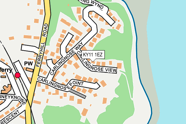 KY11 1EZ map - OS OpenMap – Local (Ordnance Survey)