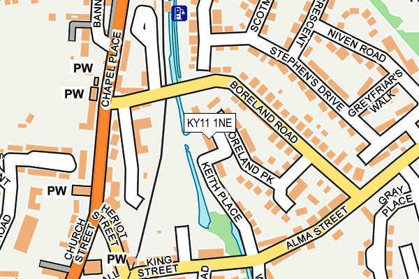 KY11 1NE map - OS OpenMap – Local (Ordnance Survey)