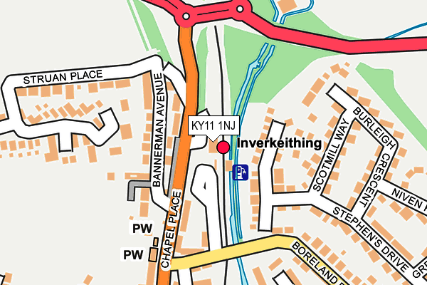KY11 1NJ map - OS OpenMap – Local (Ordnance Survey)