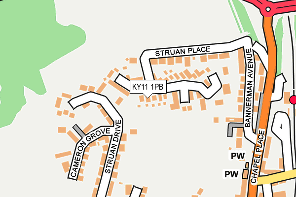 KY11 1PB map - OS OpenMap – Local (Ordnance Survey)