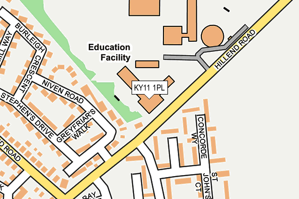 KY11 1PL map - OS OpenMap – Local (Ordnance Survey)