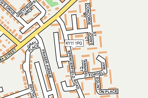 KY11 1PQ map - OS OpenMap – Local (Ordnance Survey)