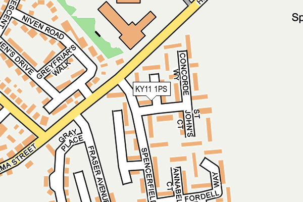 KY11 1PS map - OS OpenMap – Local (Ordnance Survey)