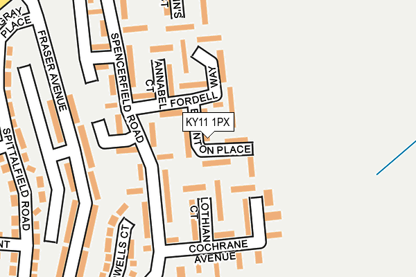 KY11 1PX map - OS OpenMap – Local (Ordnance Survey)