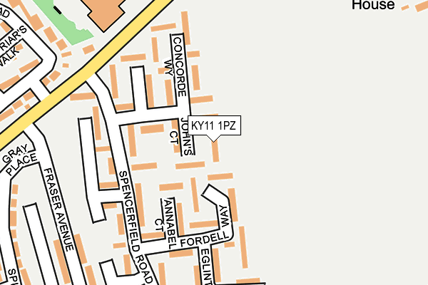 KY11 1PZ map - OS OpenMap – Local (Ordnance Survey)