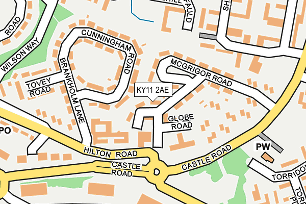 KY11 2AE map - OS OpenMap – Local (Ordnance Survey)