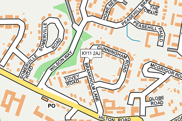 KY11 2AJ map - OS OpenMap – Local (Ordnance Survey)