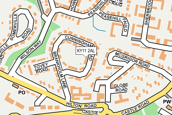 KY11 2AL map - OS OpenMap – Local (Ordnance Survey)