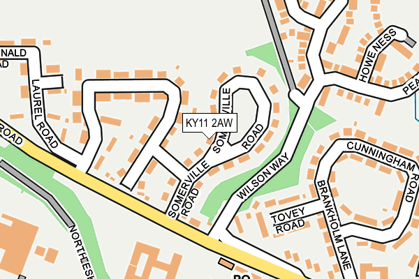 KY11 2AW map - OS OpenMap – Local (Ordnance Survey)