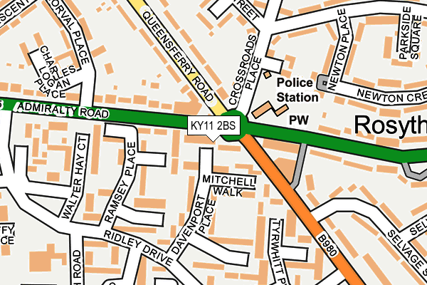 KY11 2BS map - OS OpenMap – Local (Ordnance Survey)