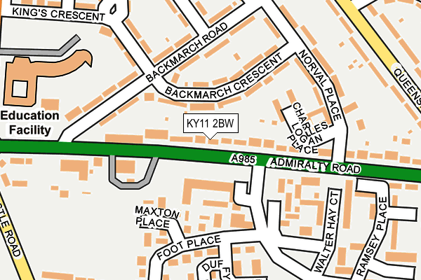 KY11 2BW map - OS OpenMap – Local (Ordnance Survey)