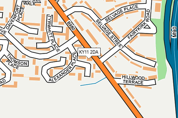 KY11 2DA map - OS OpenMap – Local (Ordnance Survey)