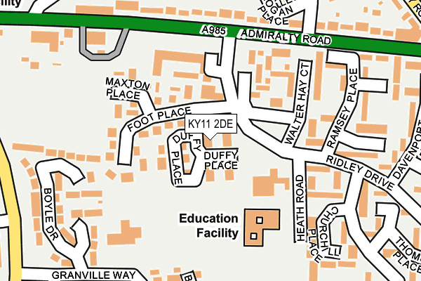 KY11 2DE map - OS OpenMap – Local (Ordnance Survey)