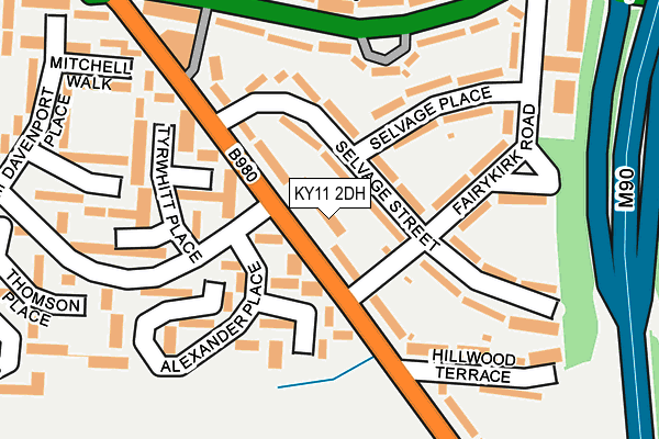 KY11 2DH map - OS OpenMap – Local (Ordnance Survey)