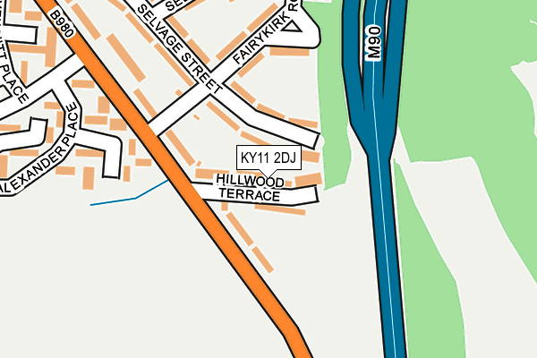 KY11 2DJ map - OS OpenMap – Local (Ordnance Survey)