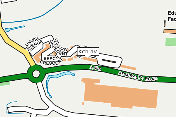 KY11 2DZ map - OS OpenMap – Local (Ordnance Survey)