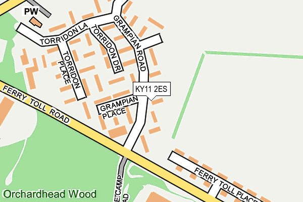 KY11 2ES map - OS OpenMap – Local (Ordnance Survey)