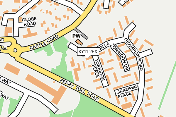 KY11 2EX map - OS OpenMap – Local (Ordnance Survey)