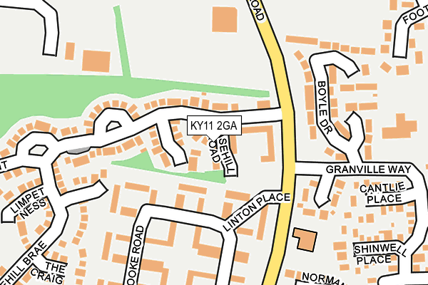 KY11 2GA map - OS OpenMap – Local (Ordnance Survey)