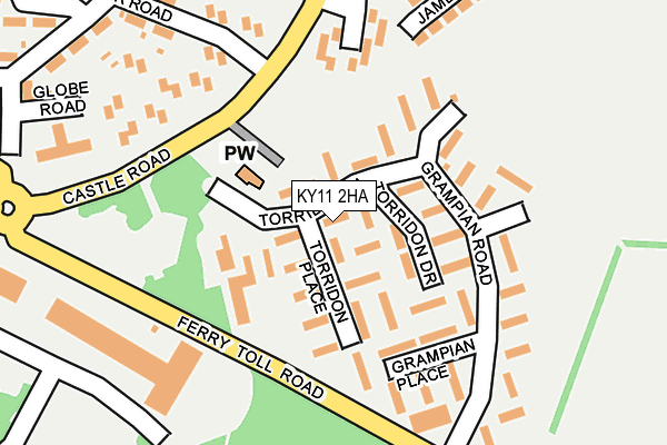 KY11 2HA map - OS OpenMap – Local (Ordnance Survey)