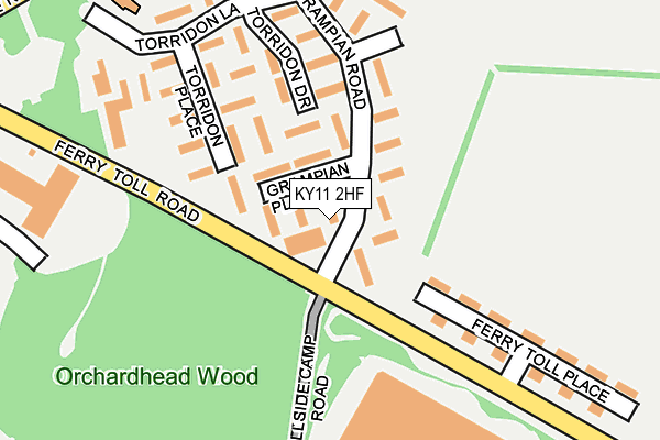 KY11 2HF map - OS OpenMap – Local (Ordnance Survey)