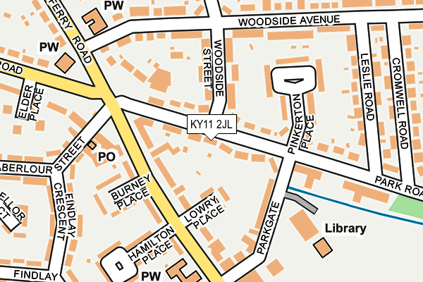 KY11 2JL map - OS OpenMap – Local (Ordnance Survey)