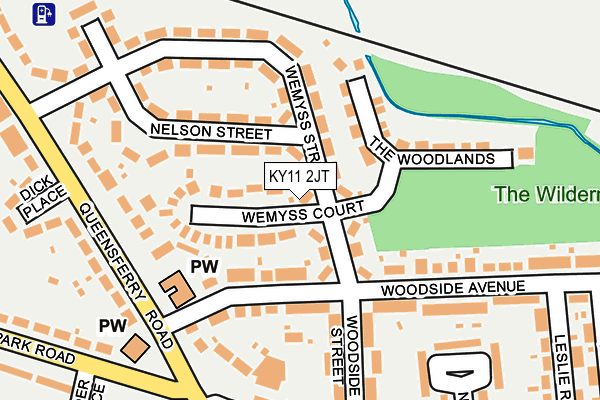 KY11 2JT map - OS OpenMap – Local (Ordnance Survey)