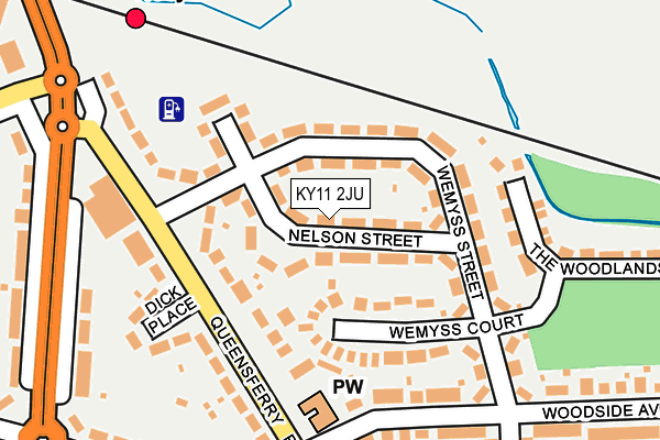 KY11 2JU map - OS OpenMap – Local (Ordnance Survey)