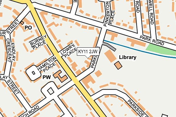 KY11 2JW map - OS OpenMap – Local (Ordnance Survey)