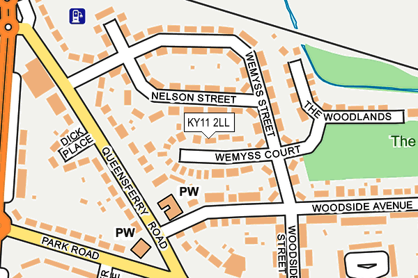 KY11 2LL map - OS OpenMap – Local (Ordnance Survey)