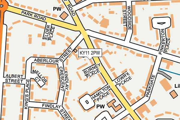 KY11 2PW map - OS OpenMap – Local (Ordnance Survey)