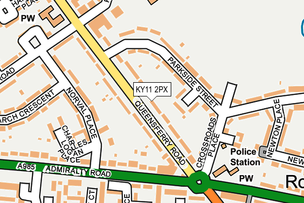 KY11 2PX map - OS OpenMap – Local (Ordnance Survey)