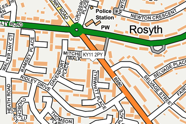 KY11 2PY map - OS OpenMap – Local (Ordnance Survey)