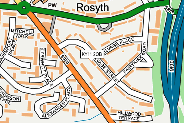 KY11 2QB map - OS OpenMap – Local (Ordnance Survey)