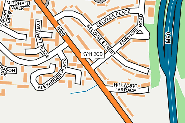 KY11 2QD map - OS OpenMap – Local (Ordnance Survey)