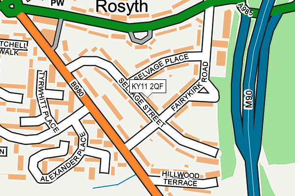 KY11 2QF map - OS OpenMap – Local (Ordnance Survey)